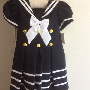 Nautical stripe dress for girls 3T. Brand new!